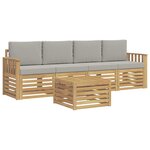 vidaXL Ensemble de canapés d'extérieur 5 pc Blanc et gris clair