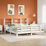 vidaXL Lit bibliothèque sans matelas blanc 180x200 cm bois pin massif