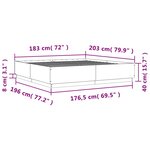 vidaXL Cadre de lit avec LED sans matelas blanc 180x200 cm