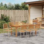 vidaXL Ensemble de salle à manger pour jardin 9 Pièces Beige