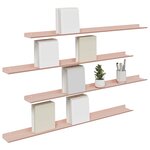 vidaXL Étagère flottante 4 Pièces Rose 100 x 9 x 2 5 cm Acier