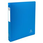 Classeur 4 Anneaux 30mm Polypropylène Opak Rigide 10/10e - A4 Maxi. - Bleu Clair - X 10 - Exacompta
