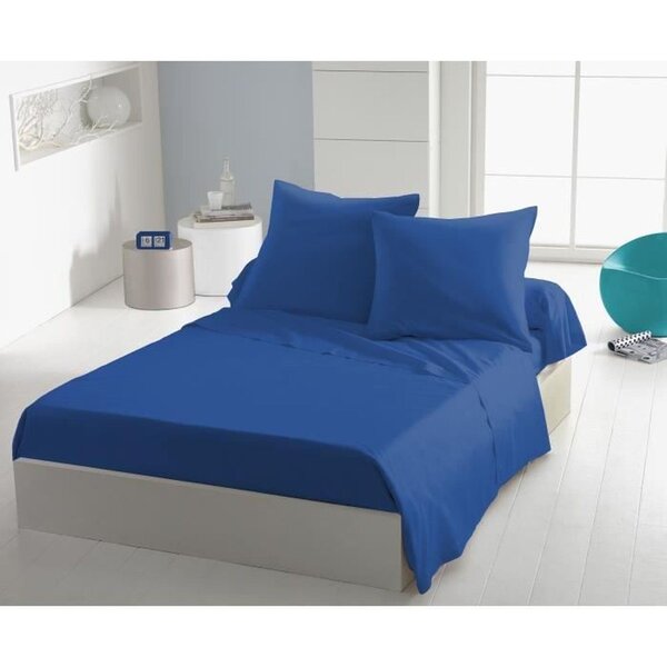 Drap plat microfibre 82 g - 240 x 300 cm - Bleu