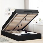 vidaXL Cadre de lit avec matelas Noir 140 x 190 cm Velours