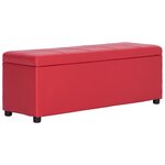 Banc banquette avec compartiment de rangement 116 cm rouge similicuir 02_0010737