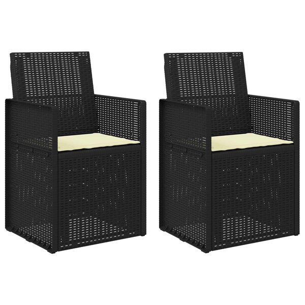 vidaXL Chaises de jardin salle à manger 2 pc Anthracite et crème PP