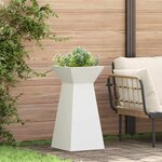 vidaXL Jardinier sur colonne avec bol blanc  dimensions 35x35x73 cm en acier.
