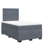 vidaXL Sommier à lattes de lit et matelas gris foncé 120x190cm velours