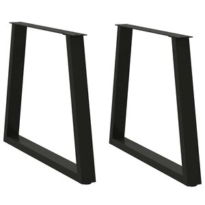 vidaXL Pieds de table à manger en V 2 pièces Noir 80 x (72-73 3) cm Acier