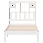 vidaXL Lit bibliothèque sans matelas blanc 90x190cm bois de pin massif