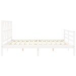 vidaXL Cadre de lit avec tête de lit blanc 200x200 cm bois massif