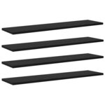 vidaXL Étagère à livres 4 Pièces Noir 80 x 20 x 1.5 cm Bois d'ingénierie