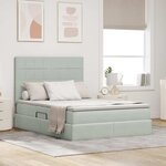 vidaXL Lit avec rangement et LED Gris clair 140 x 190 cm Velours