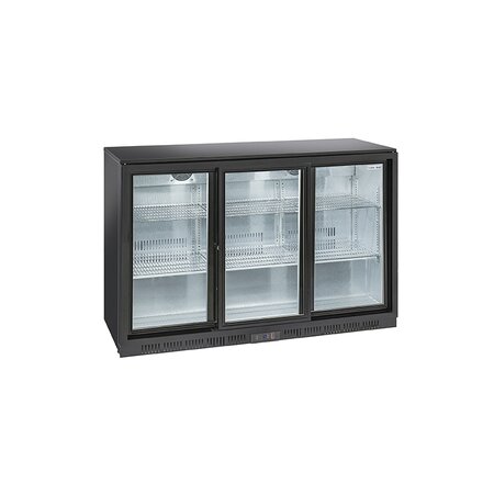 Arrière-bar réfrigéré  3 portes coulissantes vitrées - 320 l - cool head - r600a - acier inoxydable3320vitrée/coulissante