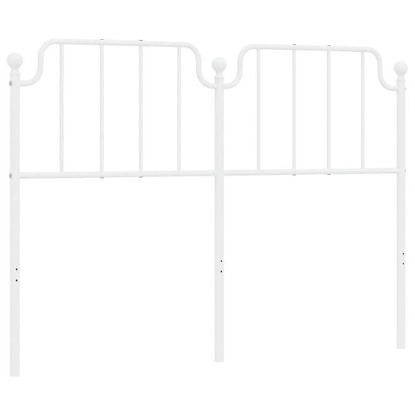 vidaXL Tête de lit métal blanc 135 cm