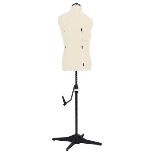 vidaXL Mannequin de couture ajustable pour homme Crème Taille 37-45