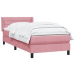 vidaXL Sommier à lattes de lit avec matelas rose 90x220 cm velours