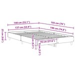 vidaXL Cadre de lit Blanc 137 x 190 cm Bois d'ingénierie
