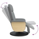 vidaXL Fauteuil inclinable de massage et repose-pieds gris clair tissu