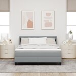 vidaXL Lit Box Spring avec matelas  gris clair  140 x 200 cm