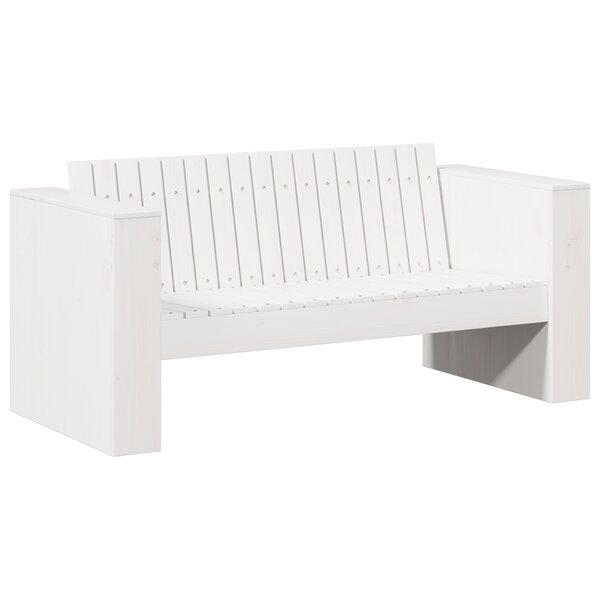 vidaXL Canapé de jardin 2 places 134x60x62 cm blanc en bois massif de pin