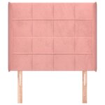 vidaXL Tête de lit avec oreilles Rose 83x16x118/128 cm Velours