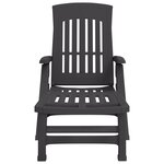 vidaXL Chaise longue pliable avec roues anthracite PP