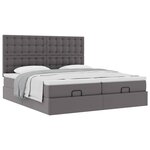 VidaXL Cadre de lit ottoman avec matelas gris 160x200 cm similicuir