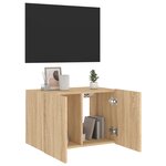 vidaXL Meuble TV mural avec lumières LED chêne sonoma 60x35x41 cm