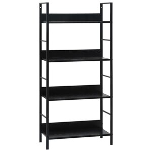 vidaXL Bibliothèque à 4 niveaux noir 60x27 6x124 5cm bois d'ingénierie
