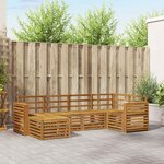 vidaXL Ensemble de canapé d'angle 6 Pièces Naturel Bois d'Acacia Massif
