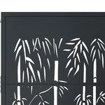 vidaXL Portail de jardin anthracite 105x80 cm acier design de bambou
