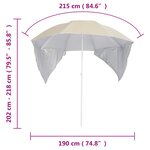 vidaXL Parasol de plage avec parois latérales sable 215 cm