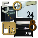 Numéro TER-Numéro adhésif pour boîtes aux lettres - Vinyle épais texturé, hauteur 50 mm - Inox Brossé