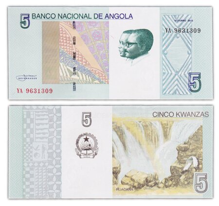 Billet de collection 5 kwanzas 2012 angola - neuf - p151a