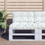 vidaXL Coussin de palette motif de feuilles 70x40x12 cm tissu