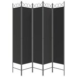 vidaXL Cloison de séparation 5 panneaux Noir 200x200 cm Tissu