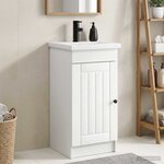 vidaXL Meuble de salle de bain avec évier Blanc 42 x 40 x 84 5 cm