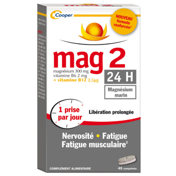 Mag2 24h - compléments alimentaires au magnésium - 45 comprimés
