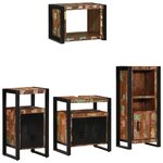 vidaXL Ensemble de mobilier de salle de bain avec étagère avec stockage avec porte 4 Pièces