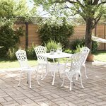 vidaXL Ensemble de tables de jardin 5 Pièces Blanc 80 x 80 x 75 cm