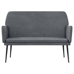 vidaXL Banc Gris foncé 108x79x79 cm Velours