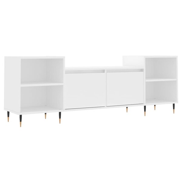 vidaXL Meuble TV Blanc 160x35x55 cm Bois d'ingénierie