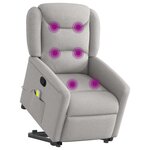 vidaXL Fauteuil de massage inclinable gris nuage tissu