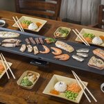 Bestron gril de table plancha asia lounge abp604bb bambou xxl 90x23 cm