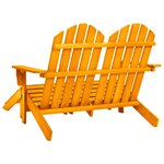 vidaXL Chaise de jardin Adirondack 2 places et pouf Sapin Orange