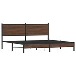 vidaXL Cadre de lit en métal sans matelas chêne marron 183x213 cm