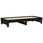 vidaXL Lit coulissant sans matelas noir 2x(100x200) cm