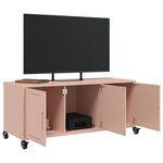 vidaXL Meuble TV rose 100 5x39x43 5 cm acier
