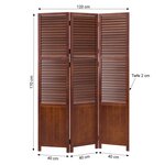 Paravent 3 pans bois marron